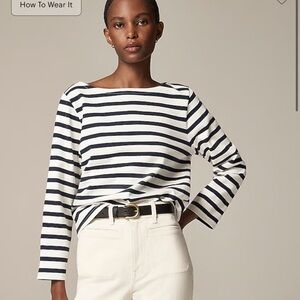 J. Crew Striped Boatneck Top